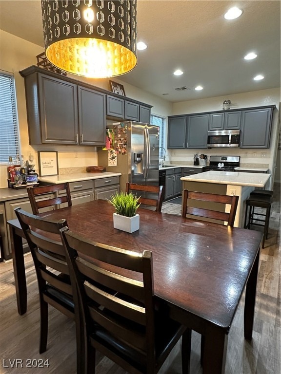 dining room featuring hardwood / wood-style flooring