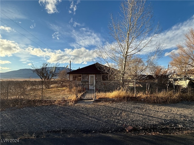 exterior space featuring a mountain view