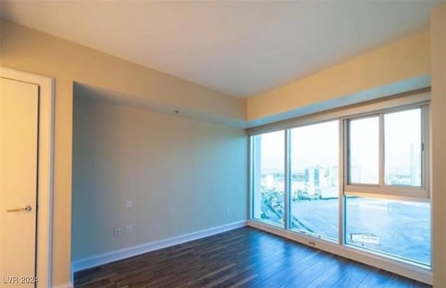 empty room featuring dark hardwood / wood-style floors