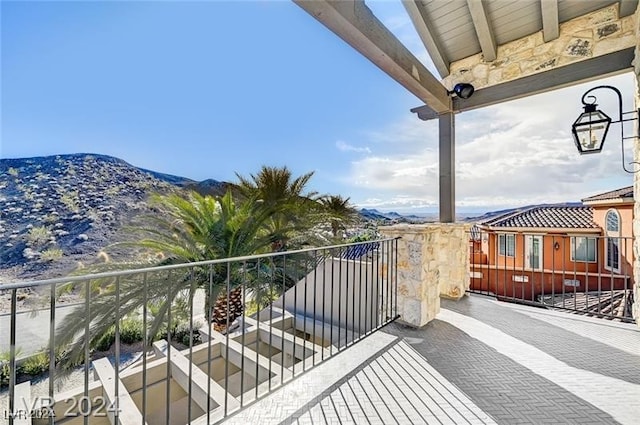 balcony with a mountain view