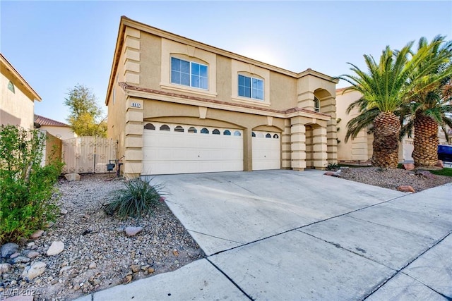 view of front property with a garage