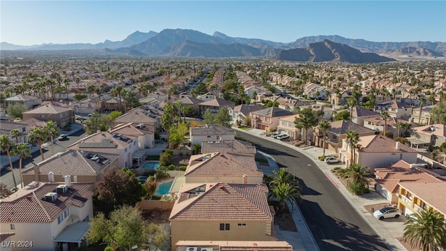 aerial view featuring a mountain view