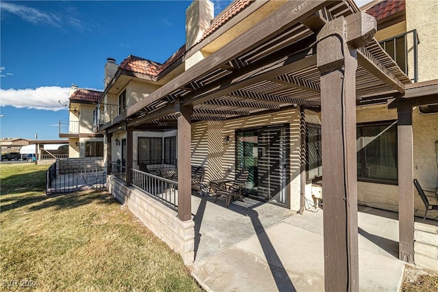 exterior space featuring a pergola