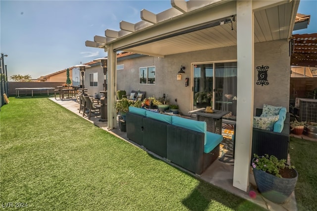 exterior space featuring an outdoor living space