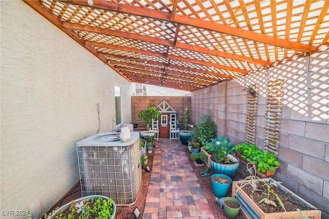 view of patio featuring central AC unit