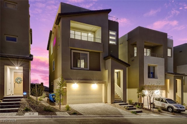 contemporary home with a garage