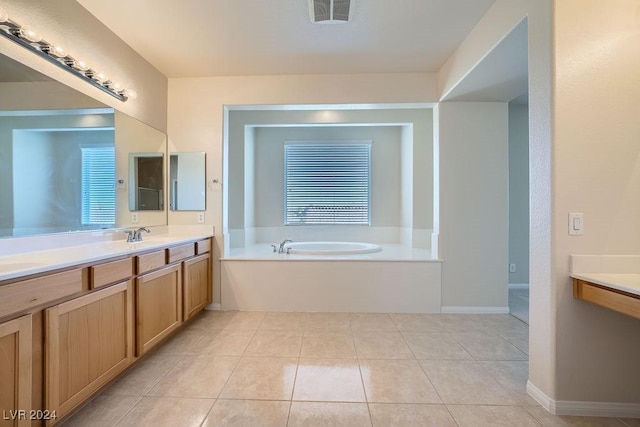 62 Augusta Course Ave, Las Vegas, NV 89148 - full bathroom featuring vanity, a bath, and tile patterned flooring