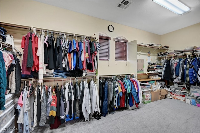 spacious closet with carpet flooring