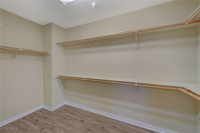 spacious closet featuring light hardwood / wood-style floors