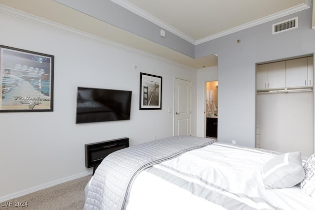 8255 Las Vegas Blvd Unit 2002, Las Vegas, NV 89123 - bedroom with carpet floors, a closet, crown molding, and baseboards