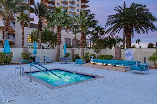 8255 Las Vegas Blvd Unit 2002, Las Vegas, NV 89123 - pool at dusk with a patio