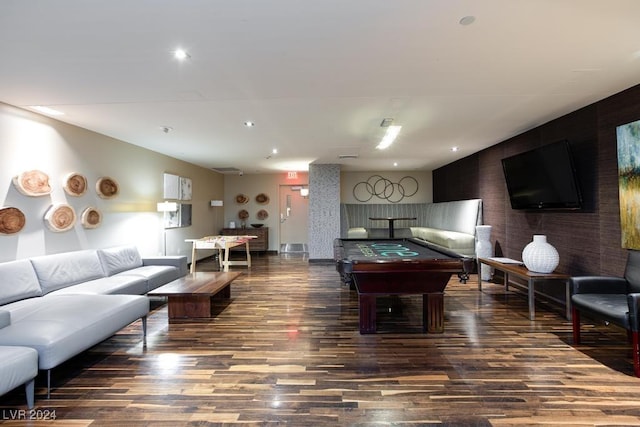 8255 Las Vegas Blvd Unit 2002, Las Vegas, NV 89123 - playroom with billiards table, wood finished floors, and recessed lighting