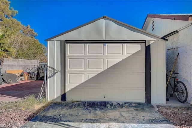 view of garage