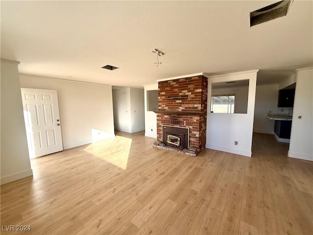 unfurnished living room with light hardwood / wood-style floors