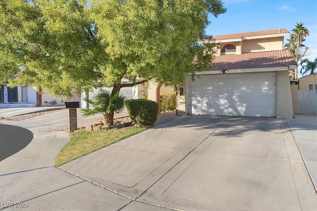 view of front of house with a garage