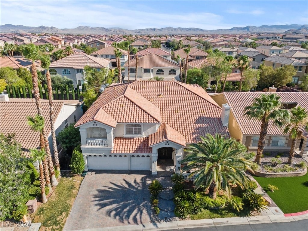 aerial view featuring a mountain view