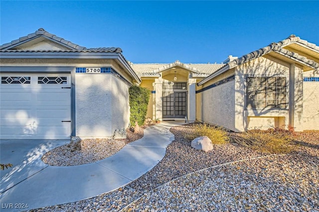 view of front of house with a garage