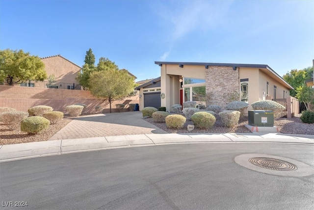 view of front of property featuring a garage