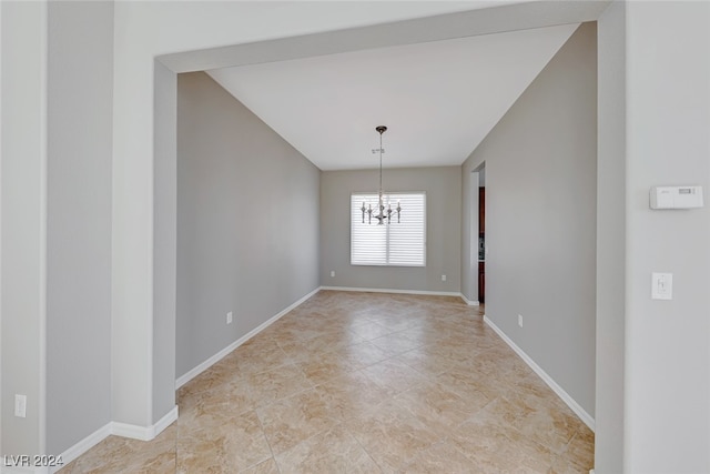 interior space with an inviting chandelier