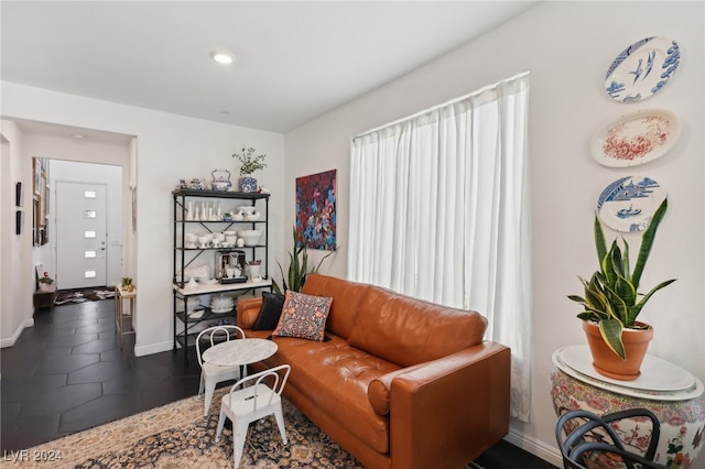 view of tiled living room