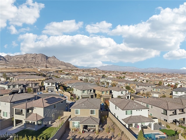 aerial view with a mountain view