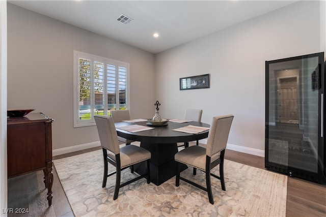 dining area featuring light hardwood / wood-style floors