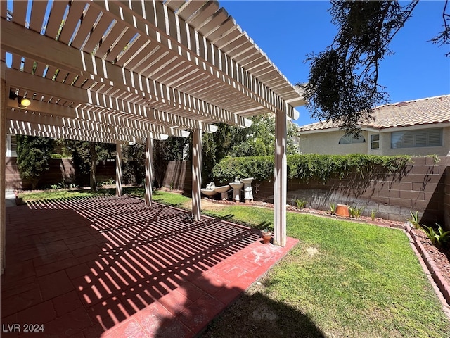 exterior space featuring a pergola and a patio area