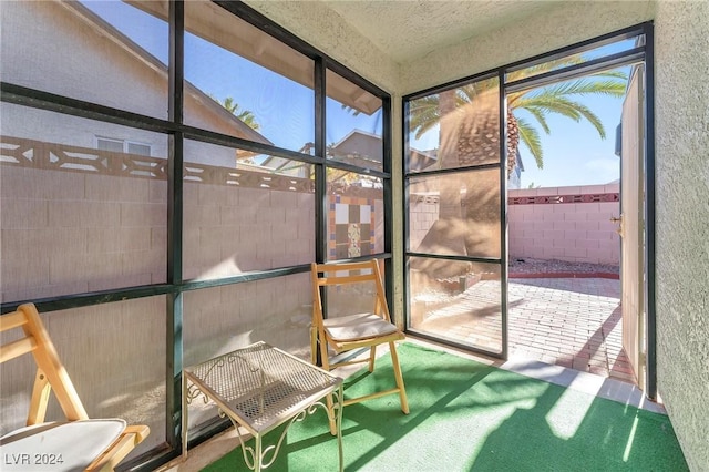 view of unfurnished sunroom