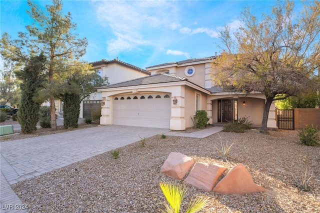 view of property with a garage