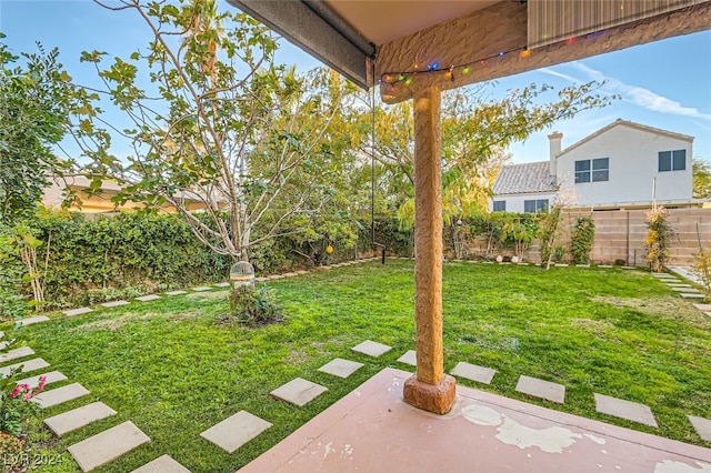 view of yard with a patio area