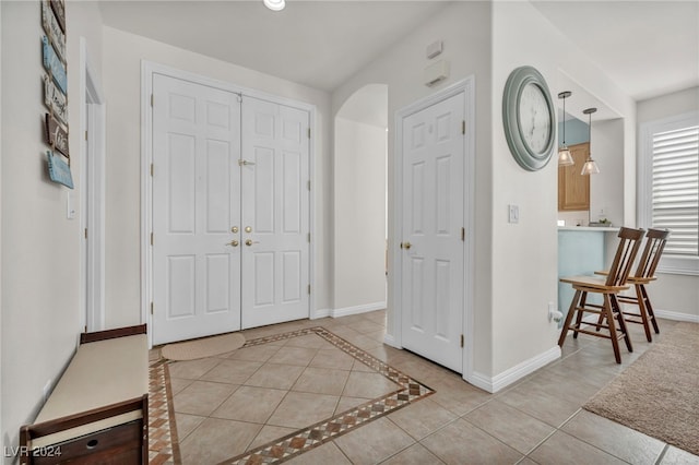 view of tiled entryway