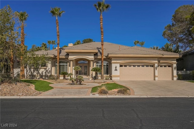 view of front of house with a garage