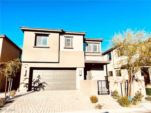 view of front of house with a garage