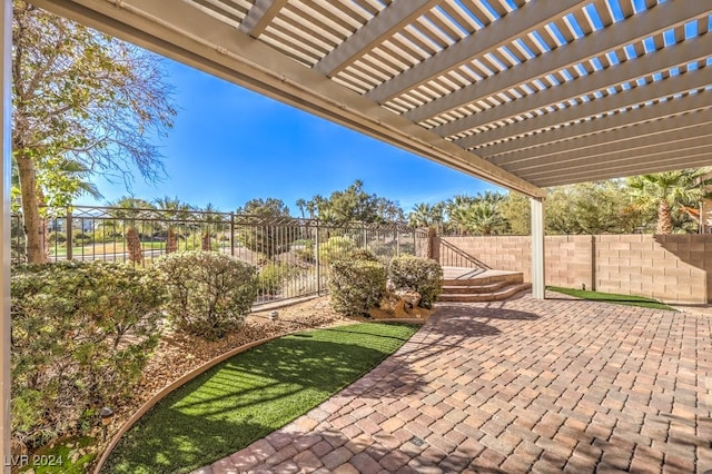 view of patio with a pergola