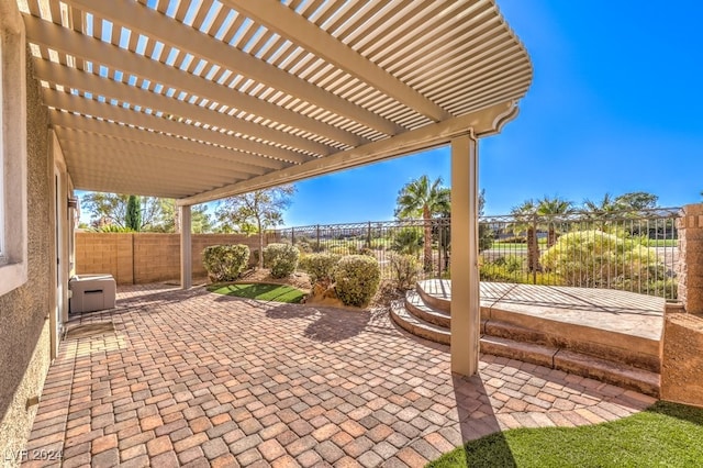 view of patio / terrace featuring a pergola