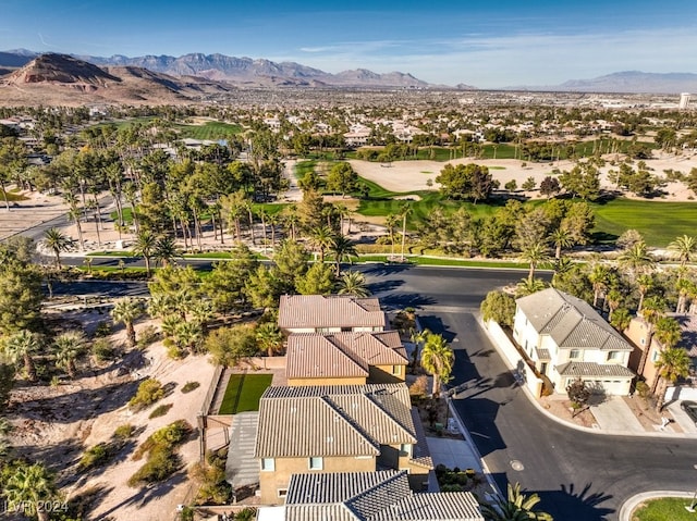 bird's eye view featuring a mountain view