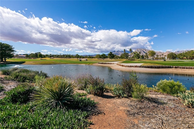 property view of water featuring a mountain view