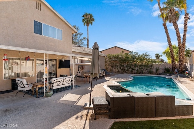 view of pool with an outdoor hangout area and a patio