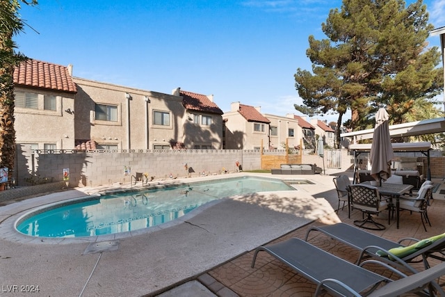 view of pool with a patio area