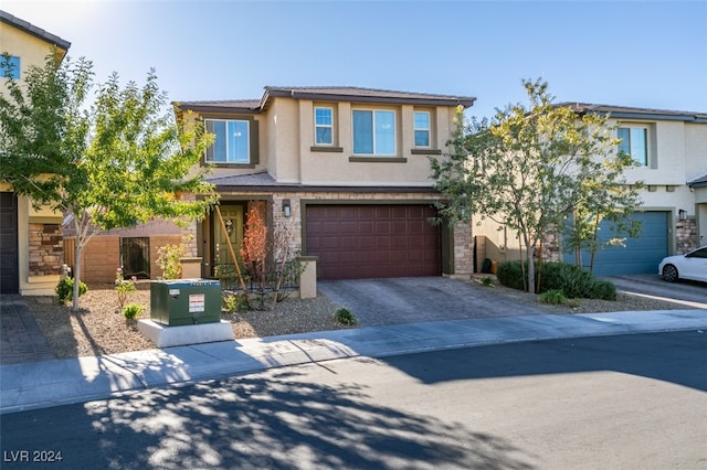 view of front of home with a garage