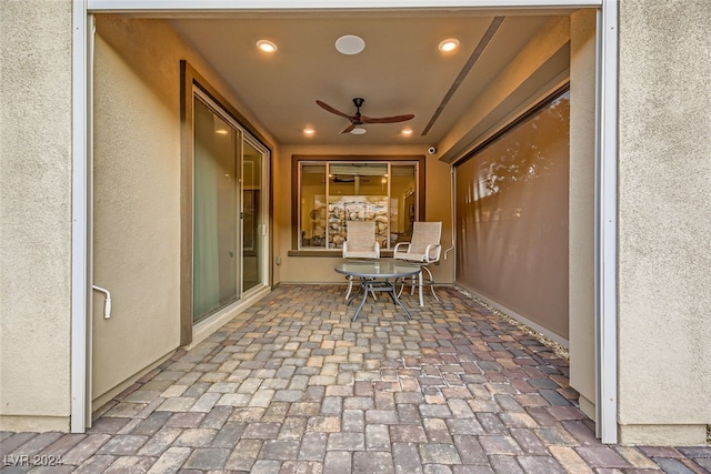 view of patio / terrace with ceiling fan