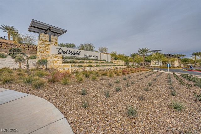 view of community sign