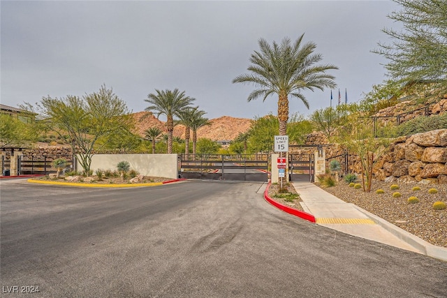 view of street with a mountain view