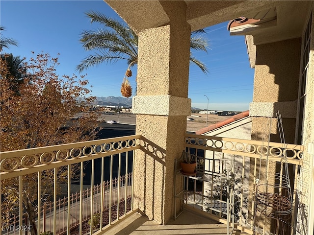 balcony with a mountain view