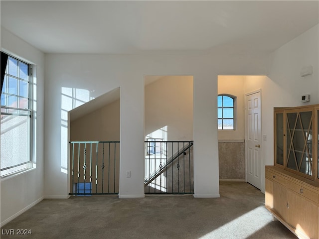 interior space featuring carpet floors and plenty of natural light