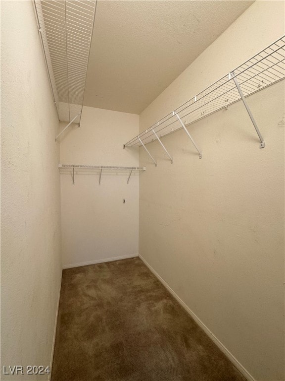 spacious closet with dark carpet