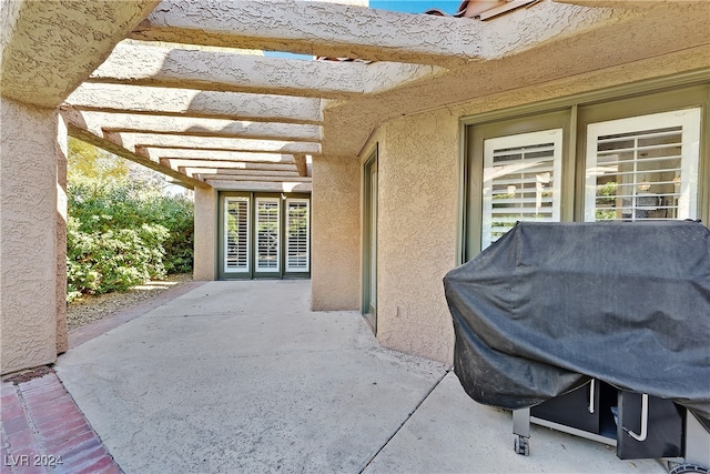 view of patio with area for grilling