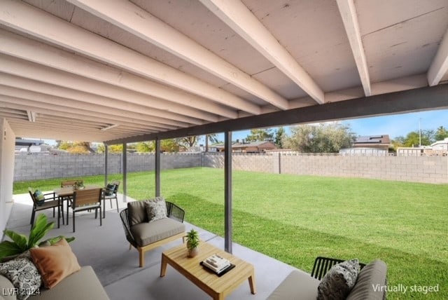 view of patio with an outdoor living space