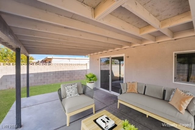 view of patio / terrace featuring an outdoor hangout area