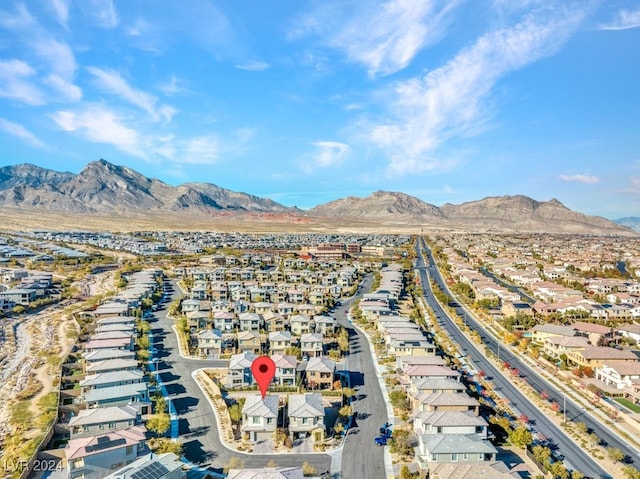 aerial view with a mountain view